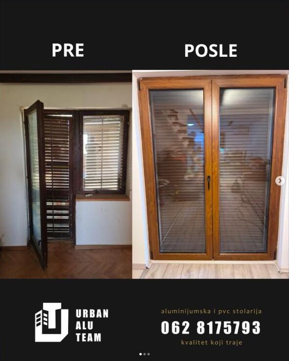 Pre i posle ugradnje aluminijumskih vrata